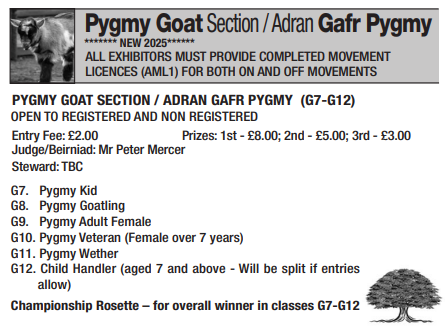 Clunderwen Show Schedule